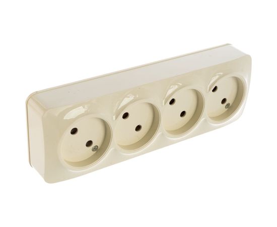 Четырехместная розетка IONICH б/з слоновая кость 1451 – изображение 4