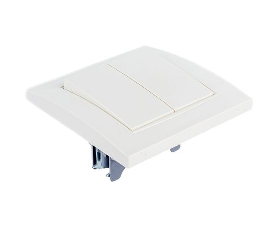 Двухклавишный выключатель, слоновая кость UNIVersal Бриллиант 7948622 – изображение 4