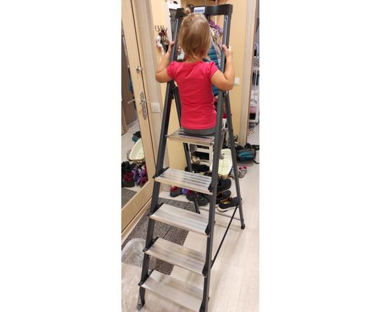 Стремянка, анодированные боковины Krause MONTO SECURO, 5 ступеней 126436 – изображение 8