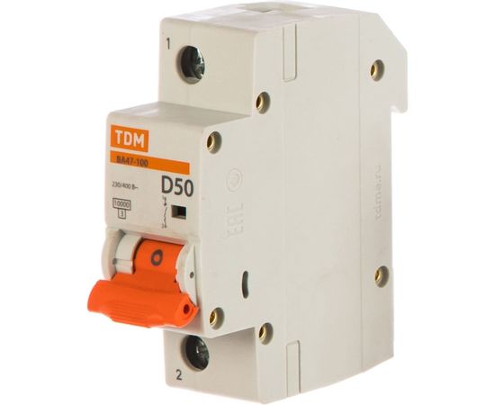 Автоматический выключатель TDM ВА47-100 1Р 50А 10кА D SQ0207-0008 
