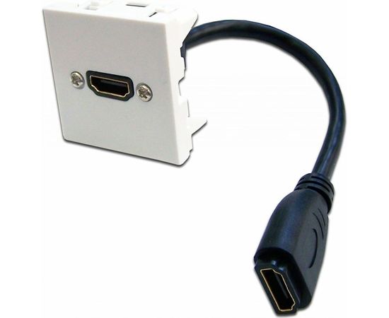 Вставка LANMASTER Mosaic 45x45 с адаптером HDMI , мама-мама, белая LAN-SIP-23HDMI-WH 