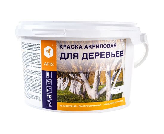 Акриловая краска для деревьев APIS белая, 3.5 кг 4665296515025 