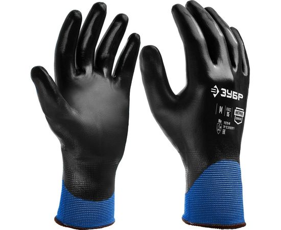 Маслобензостойкие перчатки ЗУБР Механик+ размер L, полный облив, тонкие 11279-L 