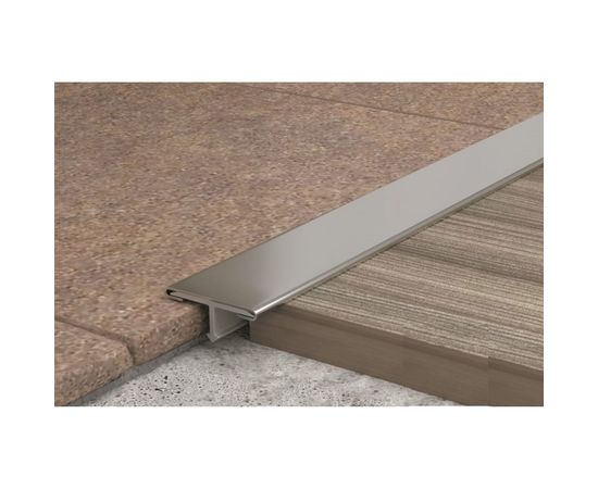 Профиль ЛУКА т-образный из нержавеющей стали 21.7 мм, 2.7 м, сатинированный УТ000040602 