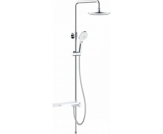 Душевой гарнитур с верхней лейкой IDDIS, белый, Ray, RAYSW3Fi76 