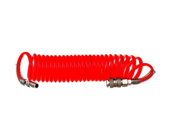 Шланг спиральный с быстроразъемными соединениями (5 м; 6x8 мм; 15 бар; ПВХ) INTERTOOL PT-1703 