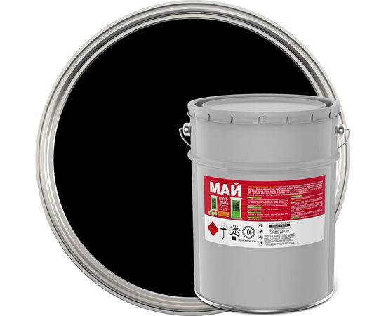Грунт-эмаль на ржавчину МАЙ 3 в 1 черная, ведро 23 кг 211079 