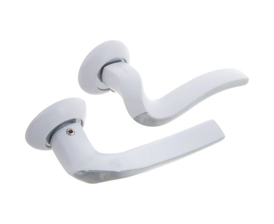 Дверная ручка RENZ Моретти матовый супер белый/хром блестящий, 2 шт. INDH 424-08 MSW/CP – изображение 2