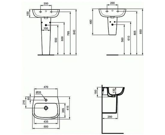 Полупьедестал Ideal Standard Esedra T282901 – изображение 2