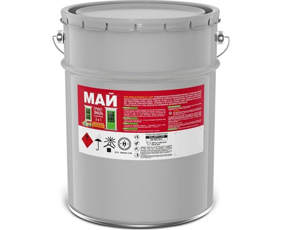 Грунт-эмаль на ржавчину МАЙ 3 в 1 черная, ведро 23 кг 211079 – изображение 2