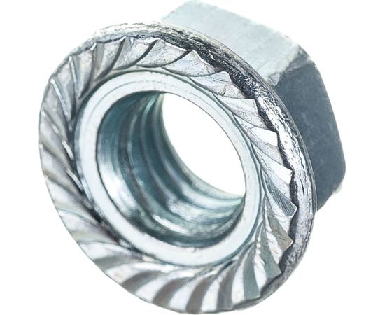 Шестигранная гайка с фланцем BEFAST DIN 6923, покрытие белый цинк М8, 100 шт. 6923F08S – изображение 2