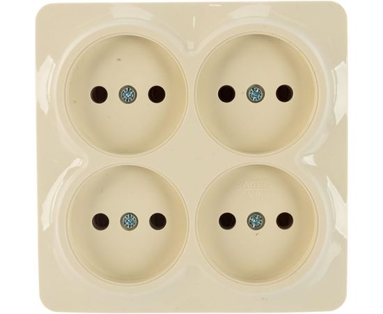 Четырехместная розетка IONICH б/з слоновая кость квадрат 1453 – изображение 2
