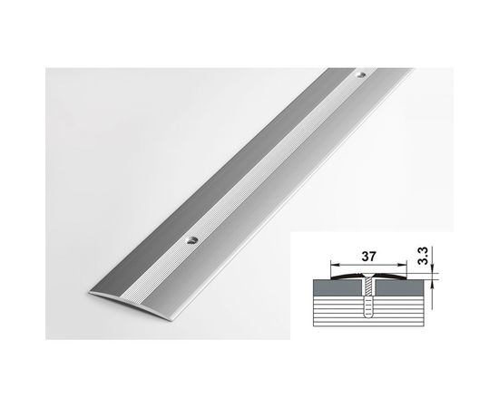 Порог прямой алюминиевый (37 мм; 0.9 м; без покрытия) Лука 00000001372 – изображение 2