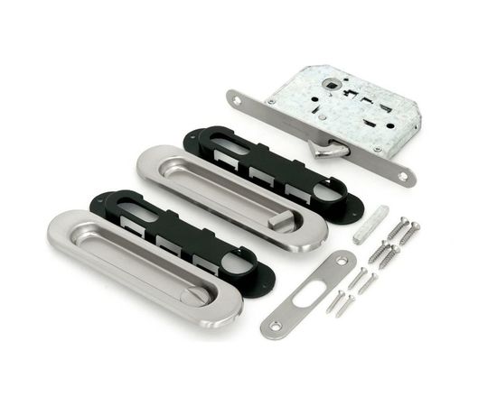 Ручка с замком для раздвижных дверей Palladium 01 BK SN 11945 – изображение 2