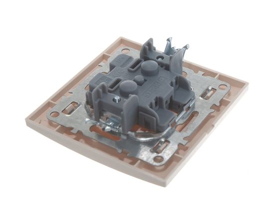 Розетка STEKKER 1-местн.б/з 220В 10А с защитн. шторкой серия Эрна слоновая кость PST10-9009-02 39235 – изображение 3