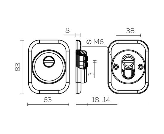 Броненакладка Fuaro DEF 4286 SQ XL квадрат, хром CP-8 39691 – изображение 4