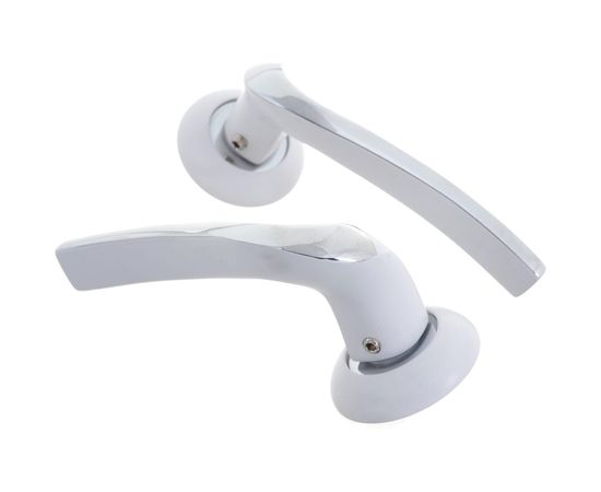 Дверная ручка RENZ Моретти матовый супер белый/хром блестящий, 2 шт. INDH 424-08 MSW/CP – изображение 5