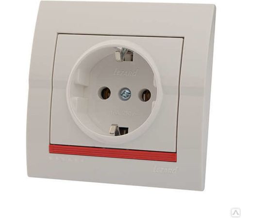 Розетка Lezard DERIY с защитой от детей, белый 702-0202-124B 