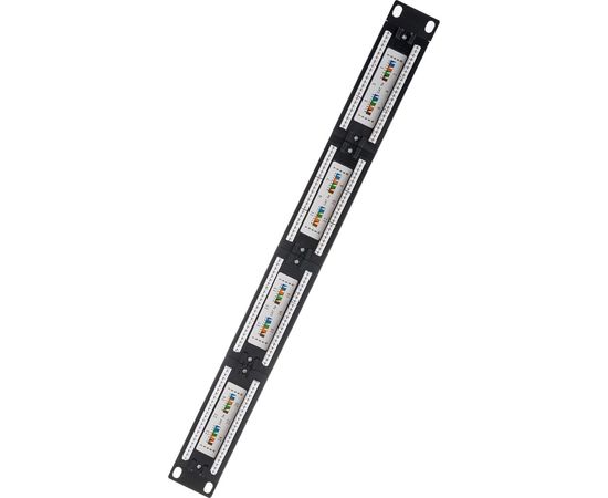 Патч панель SYSMATRIX, 1U 24 порта RJ 45 кат 5e Dual IDC неэкранированная 5PP2402U106 