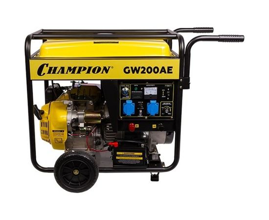 Бензиновый сварочный генератор, 5/5.5 Квт, 200А, 100кг Champion GW200AE 