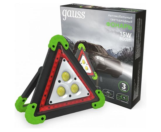 Автомобильный фонарь Gauss модель GFL802 15W 800Lm Li-ion 2400mAh LED 1/12/24 GF802 