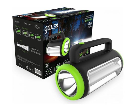 Прожекторный фонарь Gauss модель GFL603 8W 400lm lead acid 1500mAh диммируемый LED 1/10/20 GF603 