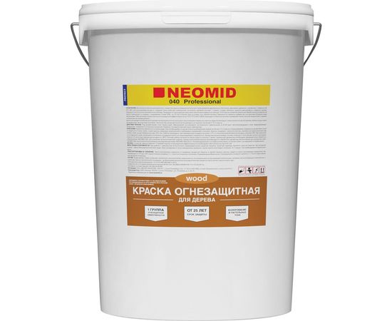 Огнезащитная краска для древесины Neomid 25 кг Н-ОгнКраска/3в1-25 