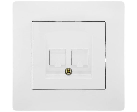 Компьютерная розетка GUSI ELECTRIC Bravo RJ45, двойная, СУ, белый С10К2-001-СБ 