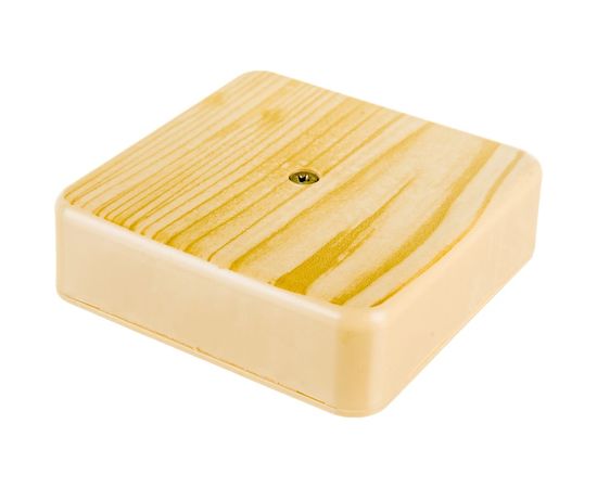 Распаячная коробка УРАЛ ПАК открытой проводки 75х75х20мм, светлое дерево, без клеммы IP40 КР-513110075-080 