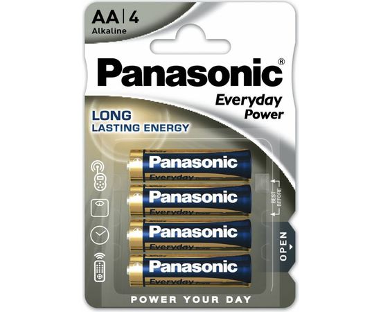 Щелочная батарейка LR6 AA Everyday Power 1.5В бл/4 Panasonic 5410853024712 