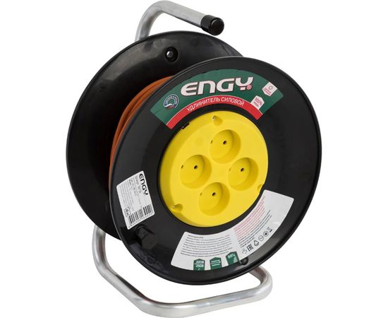 Удлинитель на катушке Engy Премиум 40м/4 розетки без заземления ПВС 2х0.75 186725 