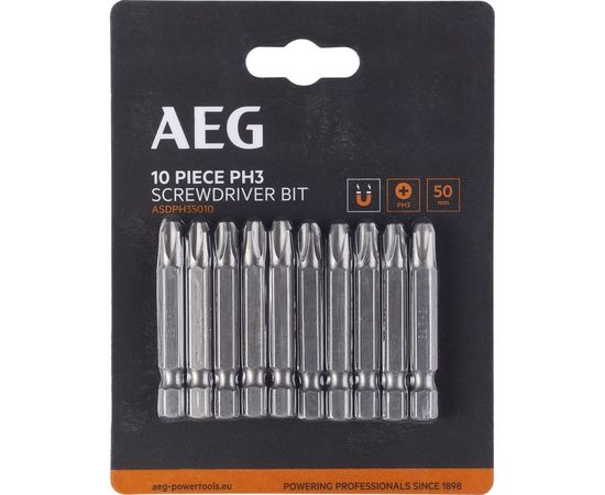 Биты 10 шт, РН3, 50 мм AEG ASDPH35010 4932479514 