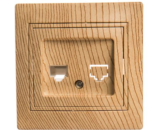 Информационная розетка Intro 130311 RJ45, IP20, СУ, Plano, сосна Б0030089 