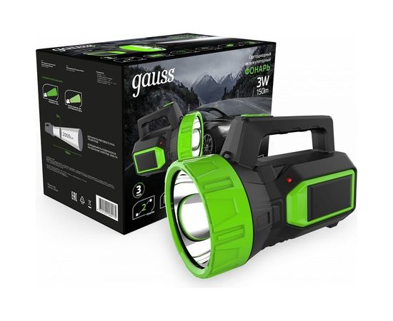 Прожекторный фонарь Gauss модель GFL604 3W 150lm lead acid 900mAh LED 1/10/40 GF604 