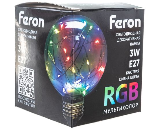 Светодиодная лампа FERON LB-381, G80, 3W 175-265V E27 RGB, 250Lm, угол рассеивания 220 41676 – изображение 11