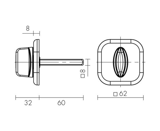 Поворотная ручка Fuaro BKW8x60 XL хром CP-8 39807 – изображение 2