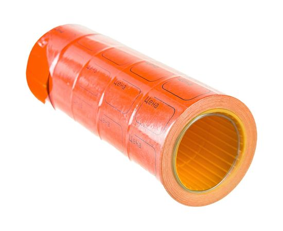 Этикет-лента BRAUBERG оранжевая, комплект 5 рулонов по 250 шт, 30х20 мм 123589 – изображение 2