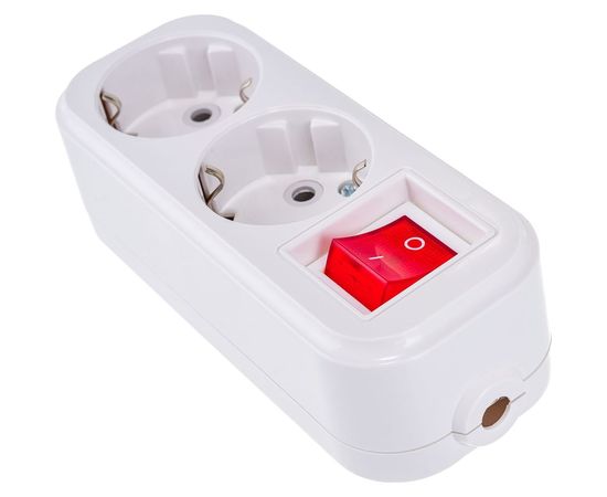 Переносная разборная розетка с выключателем IEK К02В, 2 места, CLASSIC KYP11-16-02-00-ZK – изображение 3