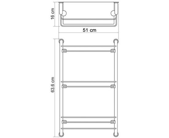 Полка WasserKRAFT стеклянная, тройная K-2033 – изображение 3
