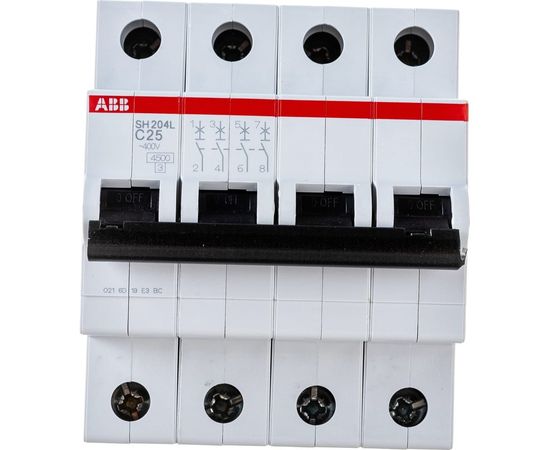 Автоматический выключатель ABB SH204L 4P 25А 4,5kA 2CDS244001R0254 – изображение 3