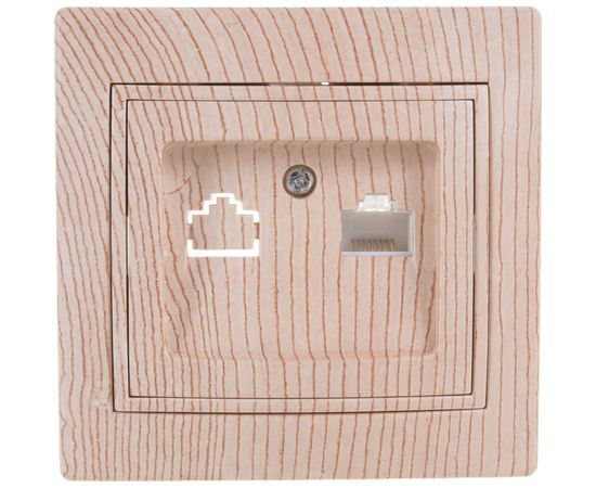 Информационная розетка Intro 130311 RJ45, IP20, СУ, Plano, сосна Б0030089 – изображение 3