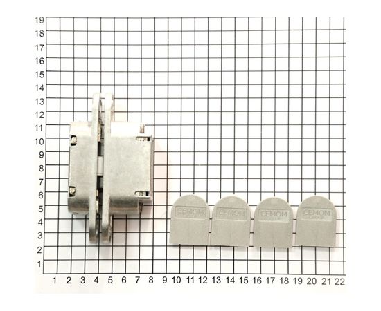 Скрытая петля CEMOM MOATTI ESTETIC 80/A 3D матовый хром, регулируемая, вес полотна 80кг, 29x111,5мм 51520 – изображение 3