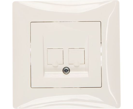 Компьютерная розетка GUSI ELECTRIC Bravo RJ45, двойная, СУ, белый С10К2-001-СБ – изображение 3