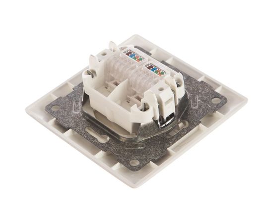 Компьютерная розетка GUSI ELECTRIC Bravo RJ45, двойная, СУ, белый С10К2-001-СБ – изображение 4