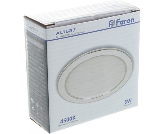 Встраиваемый светодиодный светильник FERON AL1527 5W, 4500K, 400Lm, белый 41194 – изображение 5
