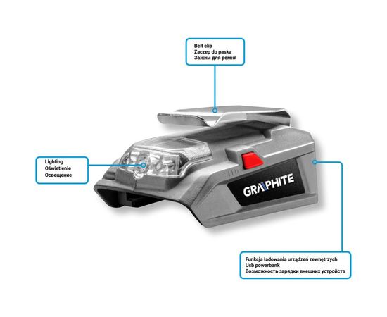 Переходник-фонарик GRAPHITE, USB LED Energy+ 58G025 – изображение 6