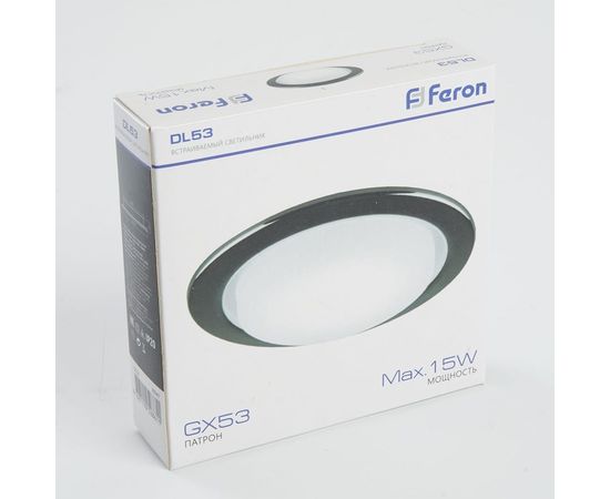 Встраиваемый потолочный светильник FERON 15W 230V GX53, черный хром, без лампы, DL53 28947 – изображение 8