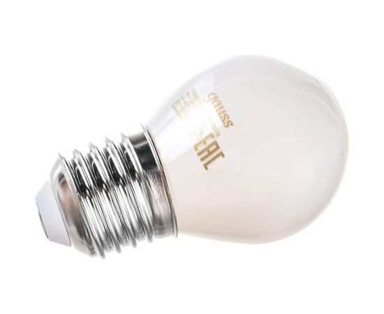 Лампа Gauss Filament, шар, 9W, 590lm, 3000К, Е27, milky, диммируемая, LED, 1/10/50 105202109-D 