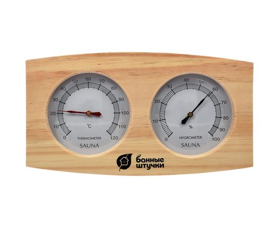 Термометр с гигрометром для бани и сауны Банные Штучки Банная станция 24.5х13.5х3 см 18024 