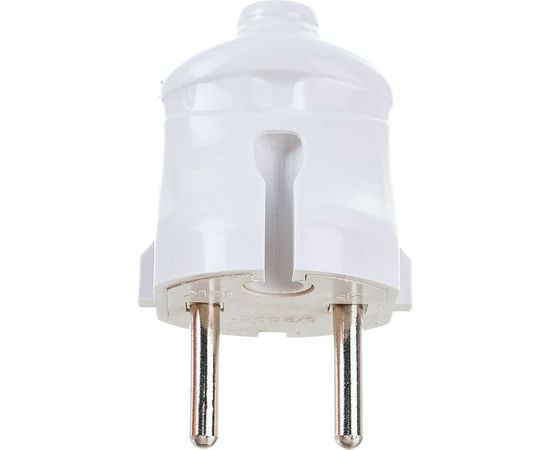 Разборная прямая вилка IEK ВПп20-01-Ст, без заземляющего контакта, 6А, белая EVP20-06-01-K01 